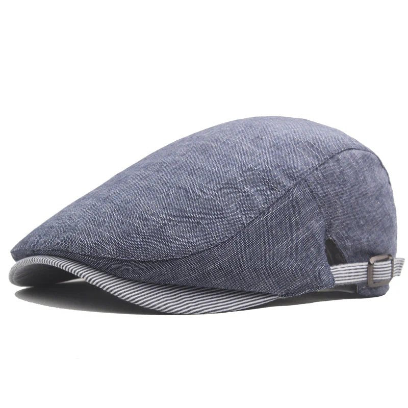 Endre™ – Justerbar Flat Cap med Stripet Skjermdetalj