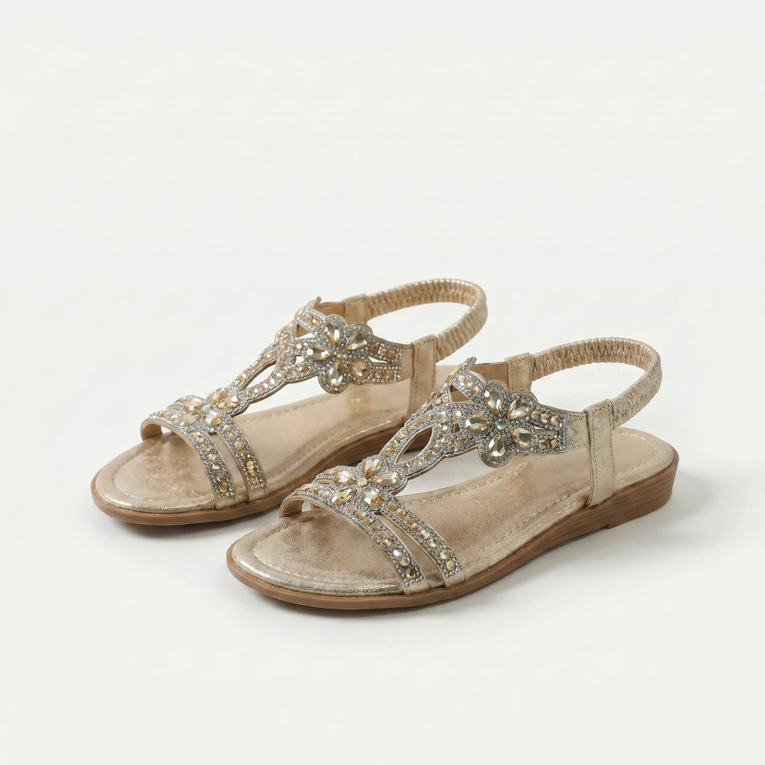 Synne™ – Rhinestone dekorert ortopedisk flate sandaler