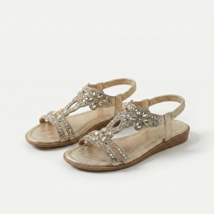Synne™ – Rhinestone dekorert ortopedisk flate sandaler