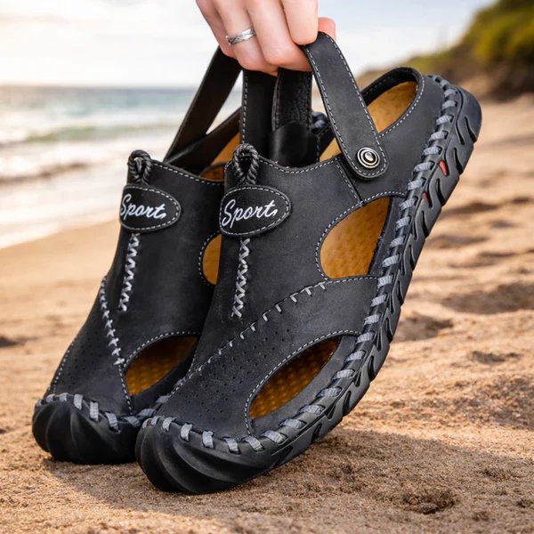 Henrik™ – Håndlagde Sandaler med Lukket Tå for Utendørsbruk