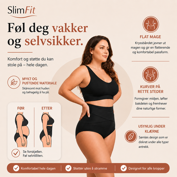 SlimFit™ – Høytaljede shaping truser med midjestramming (1+1 GRATIS)