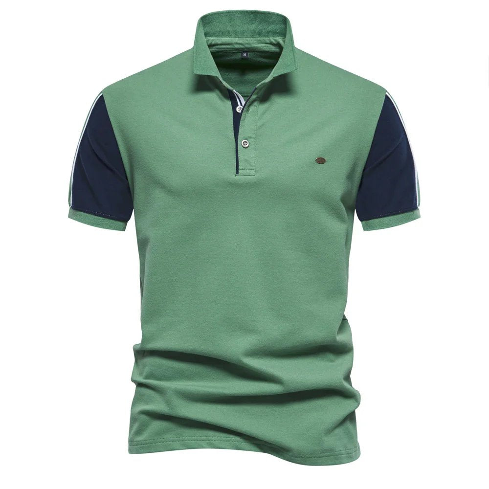 Thomas™ – | Kontrast Ermeløs Kortermet Poloshirt