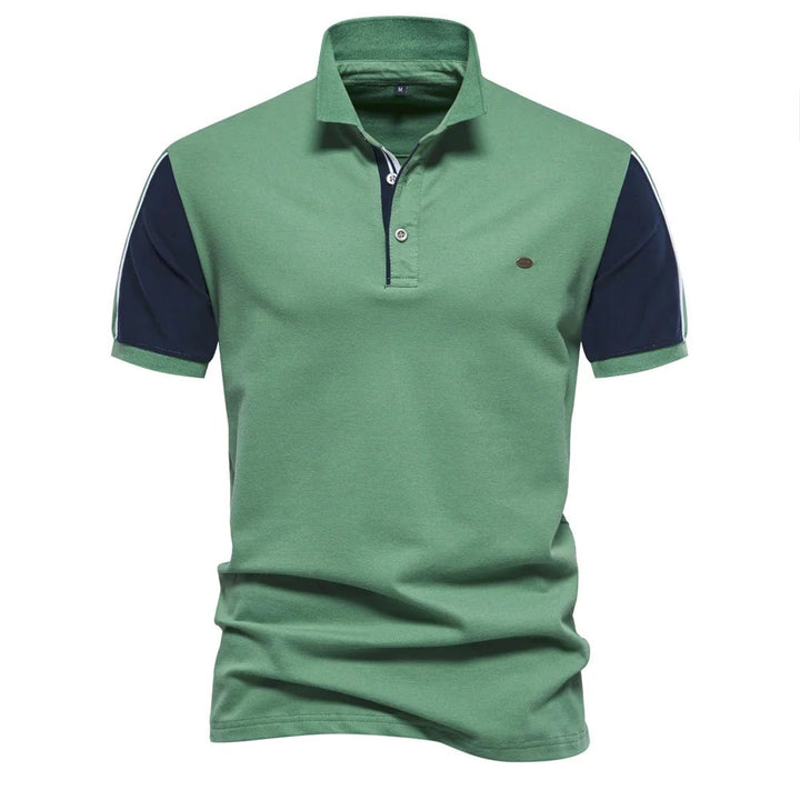 Thomas™ – | Kontrast Ermeløs Kortermet Poloshirt