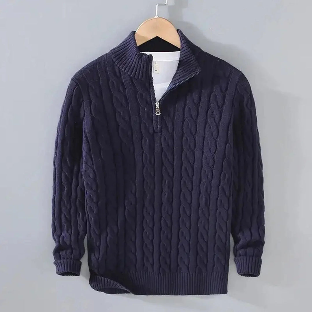 Leon™ – Kabelstrikket Half Zip Genser