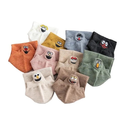 HappyFeet™ – Broderte karaktersokker ankel 10-pack