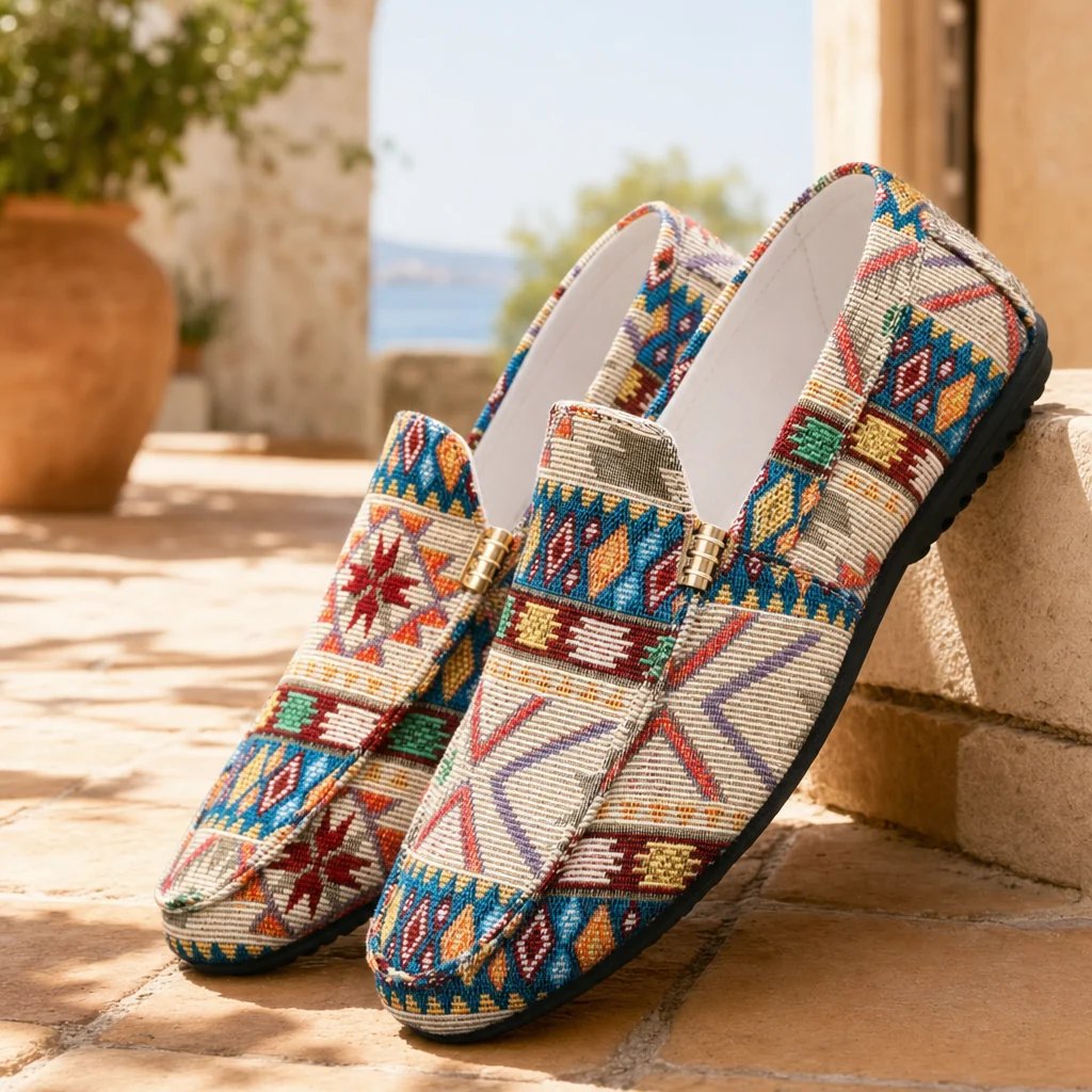 Mathias™ – Aztek trykk Slip-On Komfort Loafers