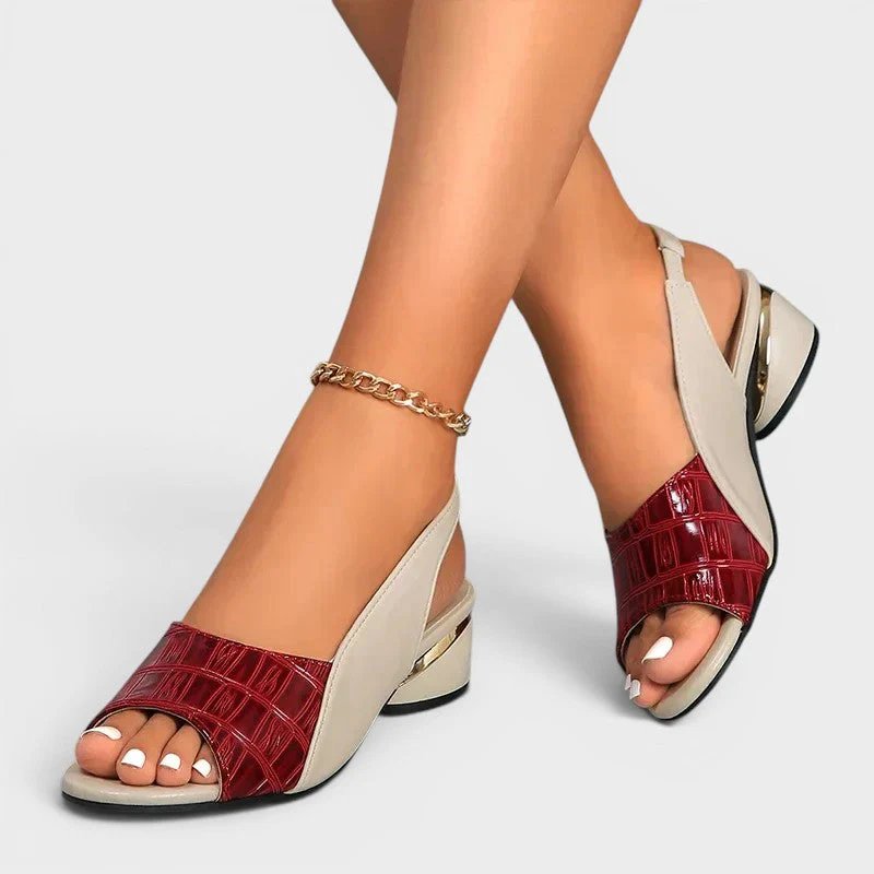 Beatrice™ – Blokkhæl Slingback Peep Toe Sandaler