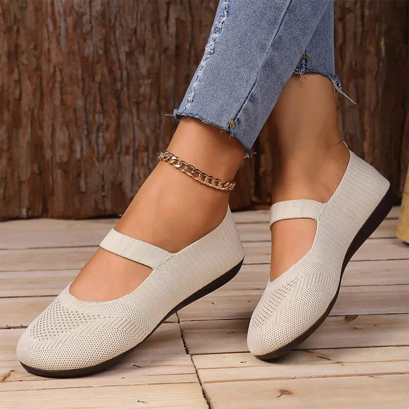 Astrid™ – Pustende Strikket Ballet Sko