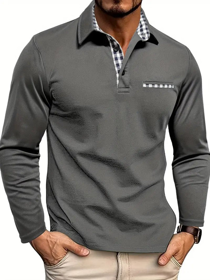 Henrik™ – Langermet polo med kontrastkrage