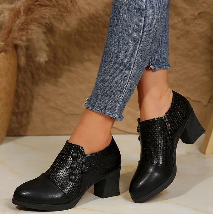 Mona™ – Ergonomiske Blokkhæl Ankelpumps