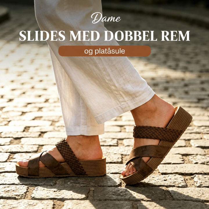 Linnea™ – Vevede Dobbelrem Tøfler med Platå