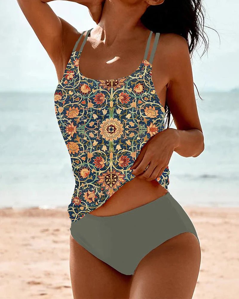 Beatrice™ – Lekent Print Badetankini Sett