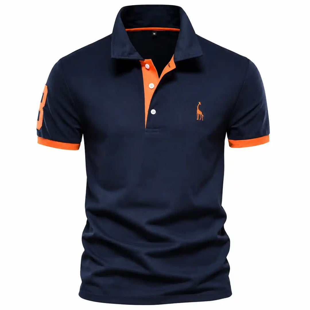 Gustav™ – Polo-skjorte med kontrastkant og broderi