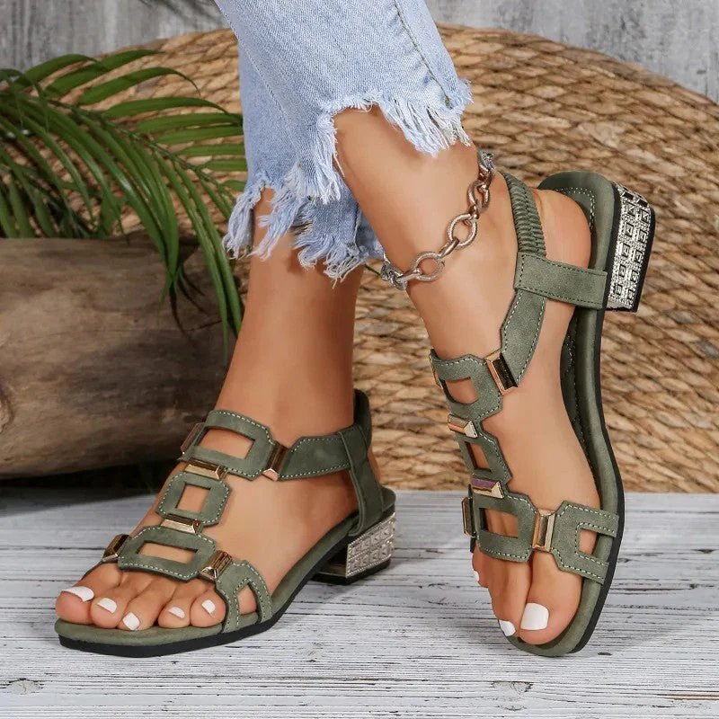 Jana™ – Dekorerte Blokk Hæl Sandaler