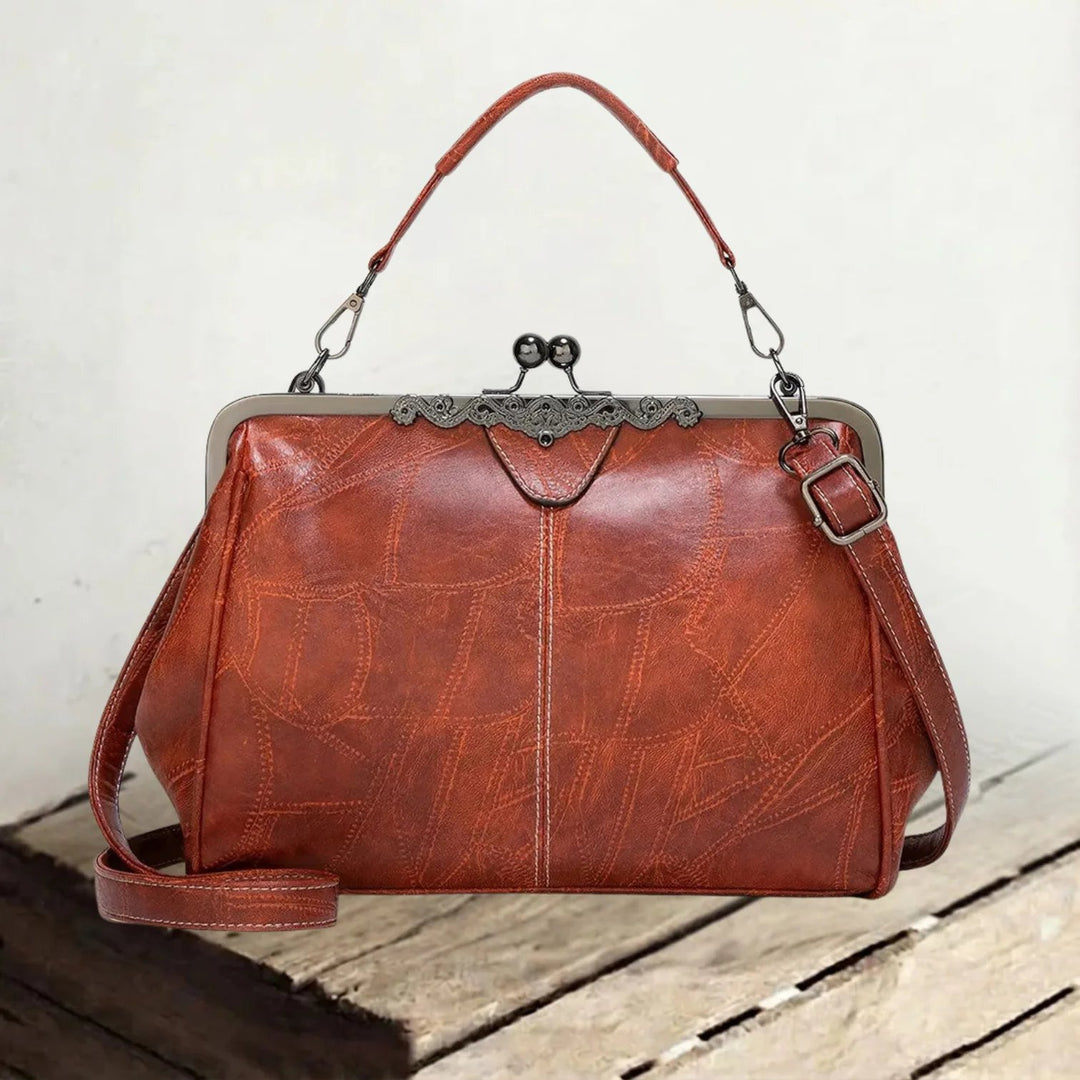 Margit™ – Vintage Ramme med Klemme Topphåndtak Skulderveske