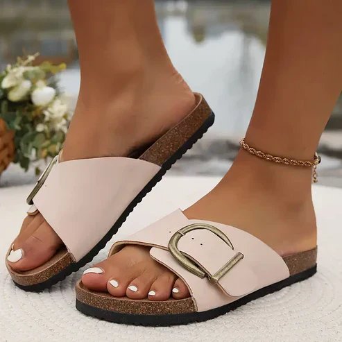 Erika™ – Ortopediske Buckle Strap Sandaler med Korksåle