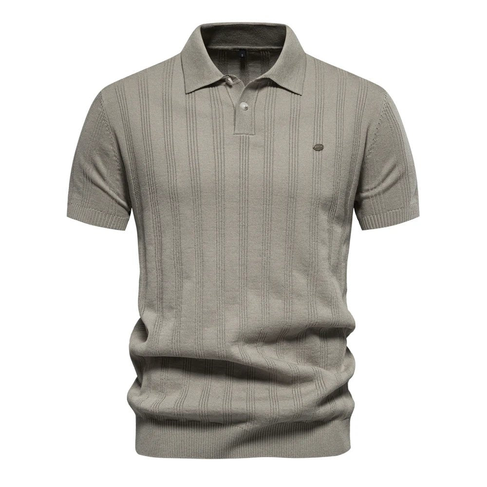 Elijah™ – | Ribbestrikket Polo-skjorte med Krage
