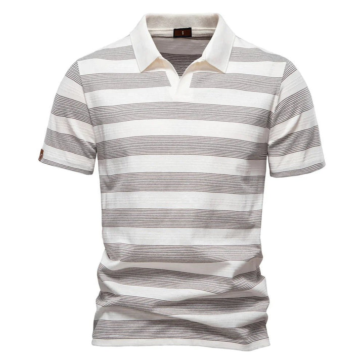 Bastian™ – Stripete Åpen Krage Polo Skjorte