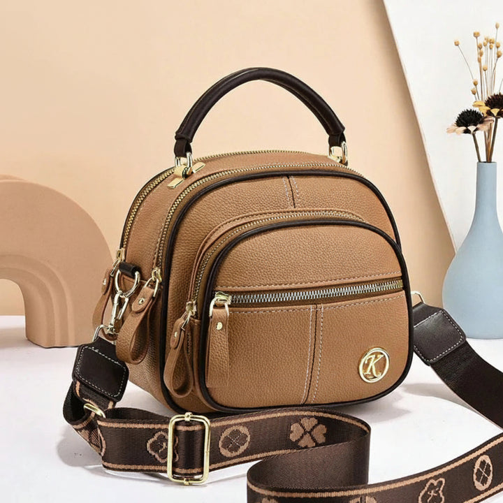 Marcella™ – Gulldetaljer Multi-Lomme Crossbody Veske