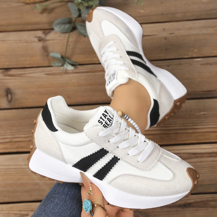 Emma™ – Snørebånd Striped Platform Sneakers