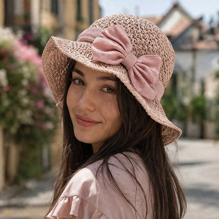 Valentina™ – Håndlaget Solhatt med Elegant Sløyfedetalj