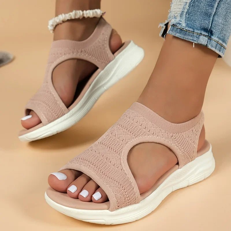 Berit™ – Pustende Strikk Slip-On Platåsandaler