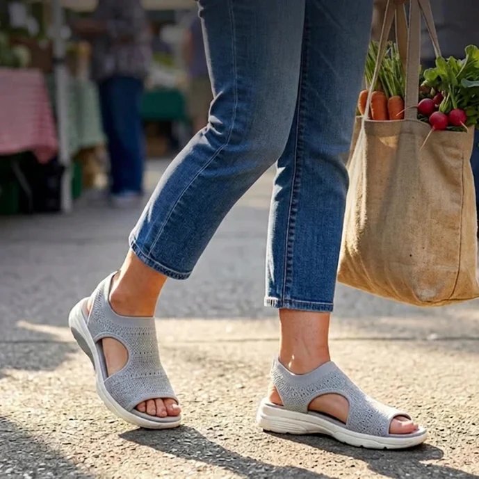 Leah™ – Pustende Sandaler med Åpen Tå for Maksimal Komfort