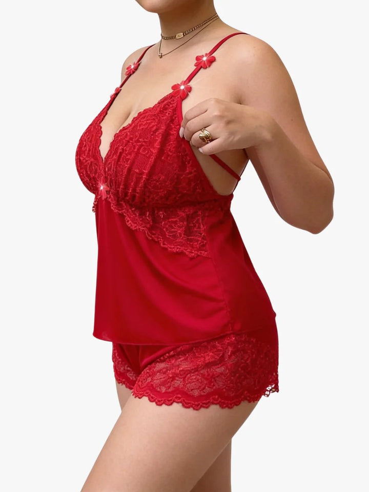 Lovisa™ – Blomstret blonde cami og shorts nattsett