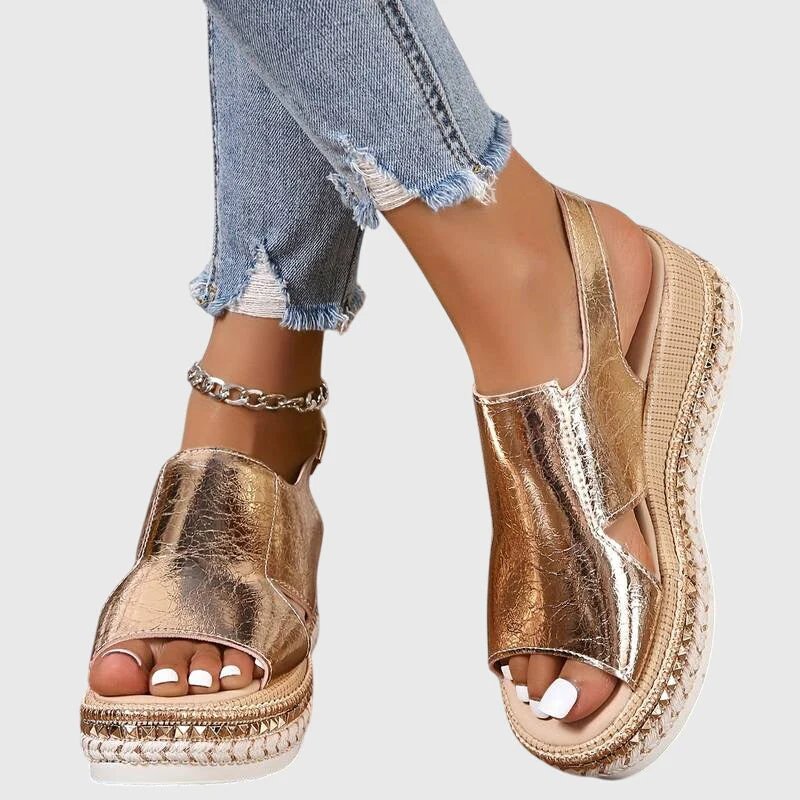 Simona™ – Metallisk Plattform Ortopediske Sandaler