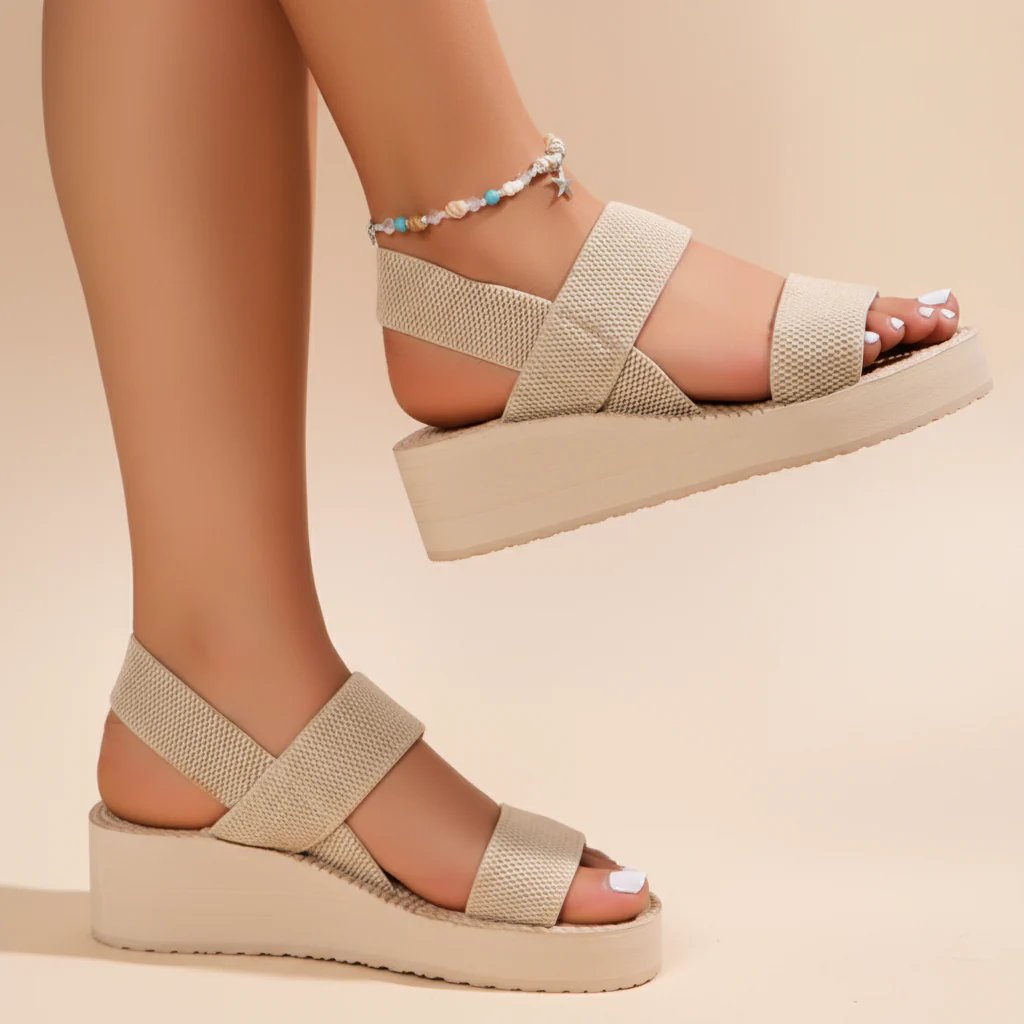 Turid™ – Teksturert Stroppe Plattform Sandaler