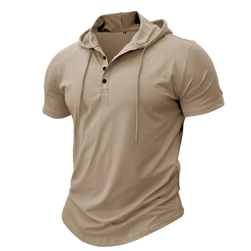 Aksel™ – | Kortermet hette-Henley topp