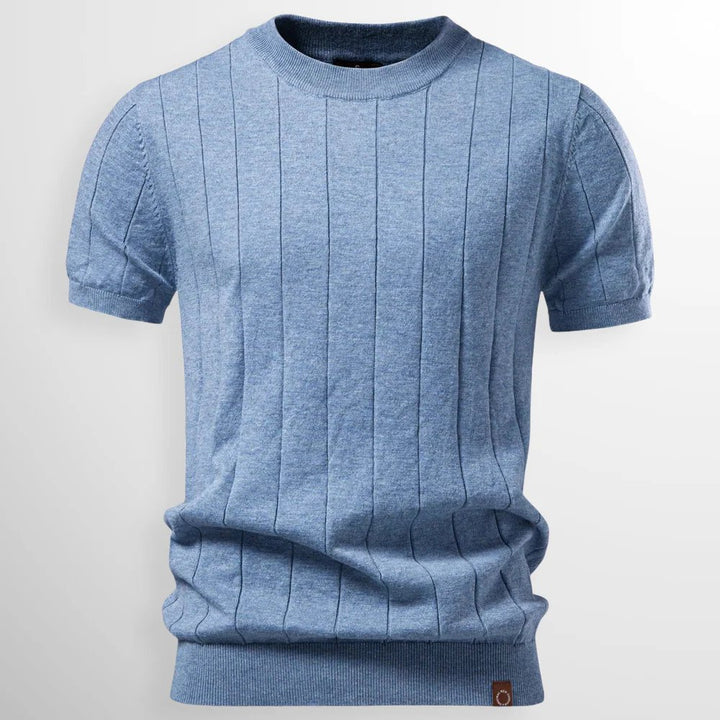 Rafael™ – Ribbete Rundhalset Kortermet Genser Tee