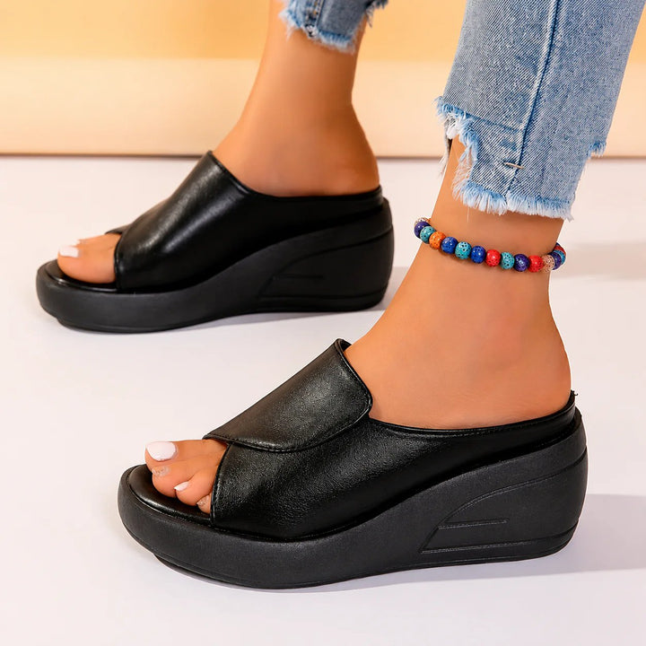 Mette™ – | Ortopediske Peep Toe Wedge Sandaler