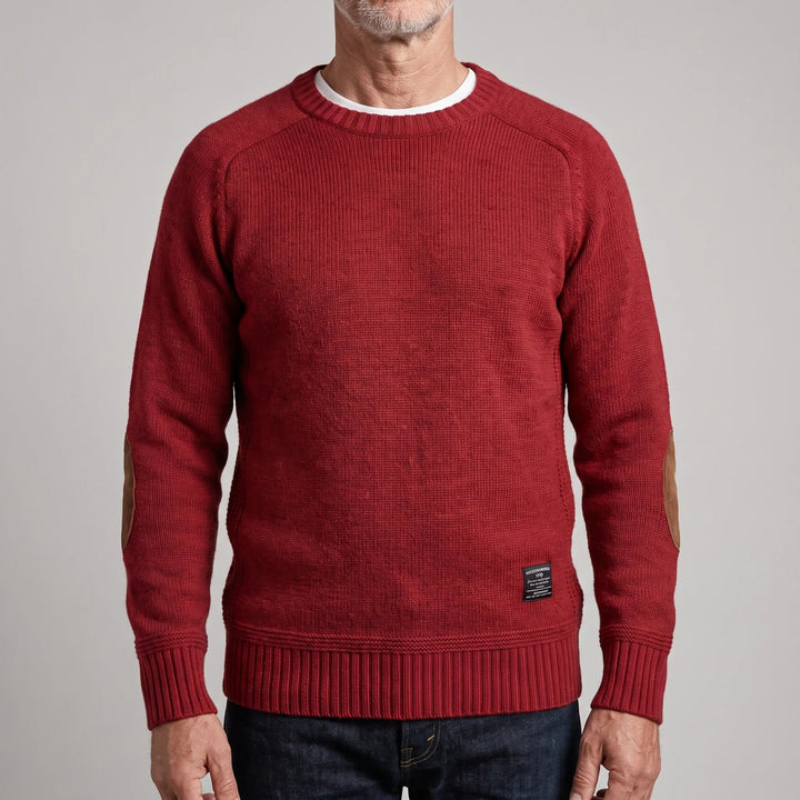 Lucas™ – Ribbete Crewneck Genser med Albuelapper