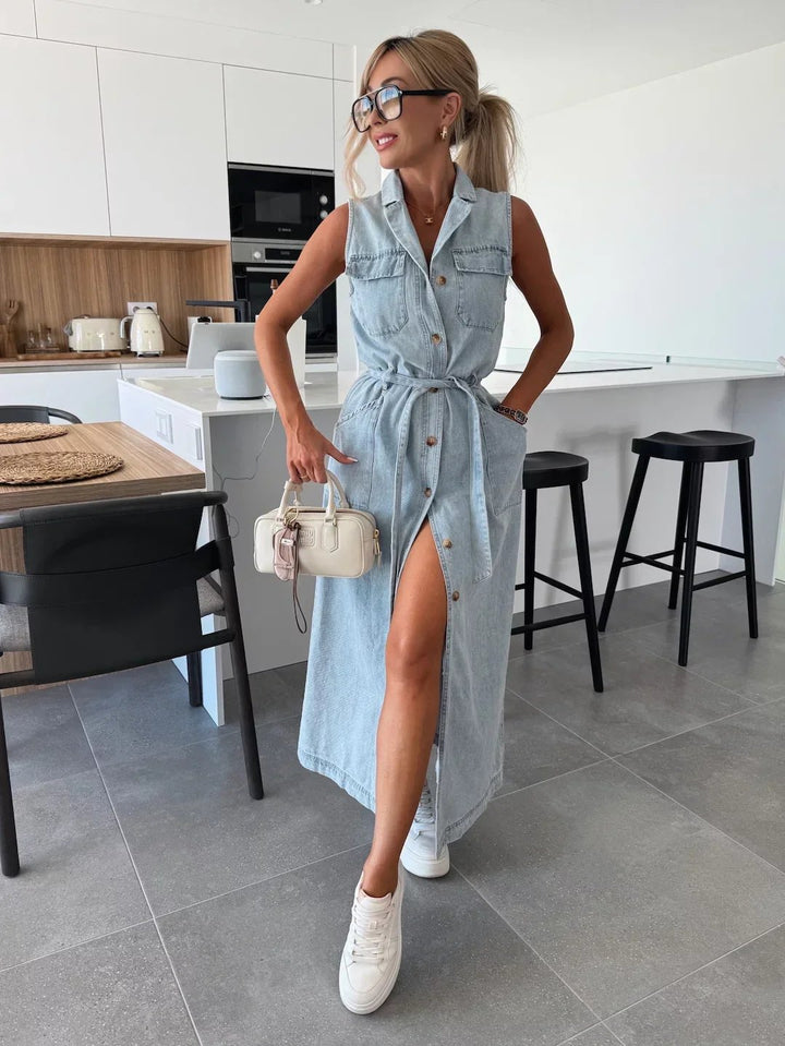 Juliane™ – Chic Maxi Kjole med Elegant Knapplukking
