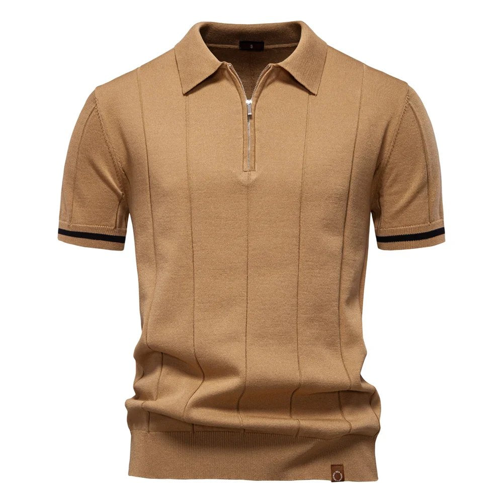 Maxim™ – Ribbete Quarter Zip Polo Shirt
