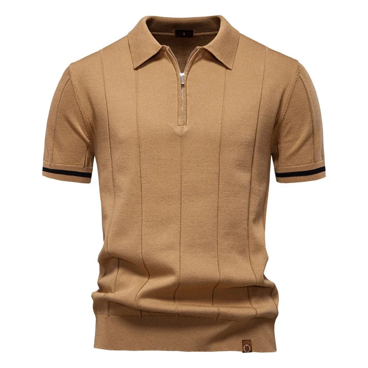 Maxim™ – Ribbete Quarter Zip Polo Shirt