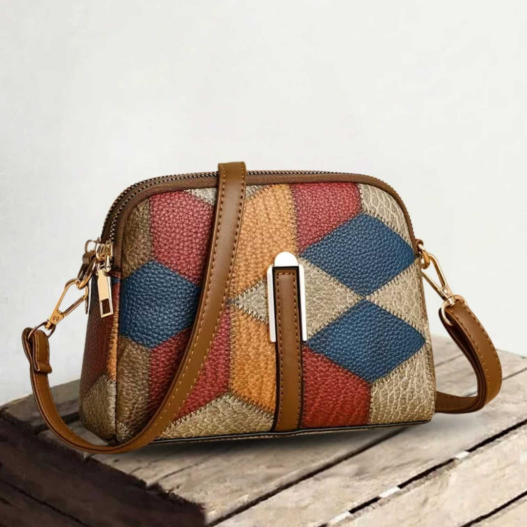 Grete™ – Patchwork crossover-veske med glidelås
