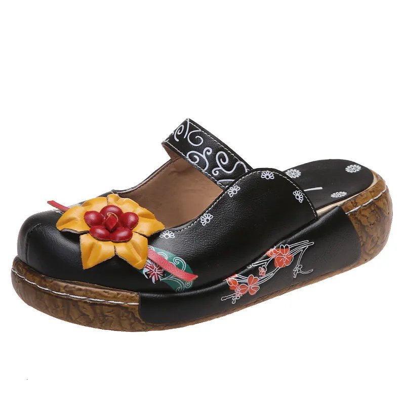 Rosa™ – Håndlagde blomsterbroderte komfortsåler clogs