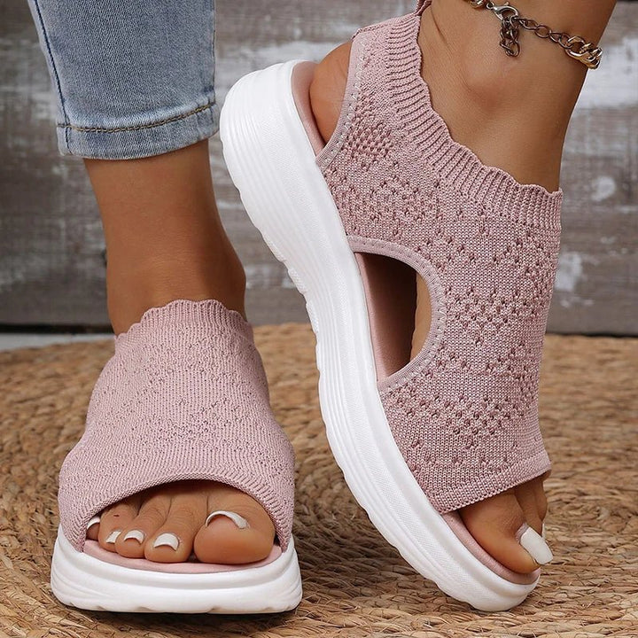 OrthoLite™ – Pustende Strikket Plattform Komfort Sandaler