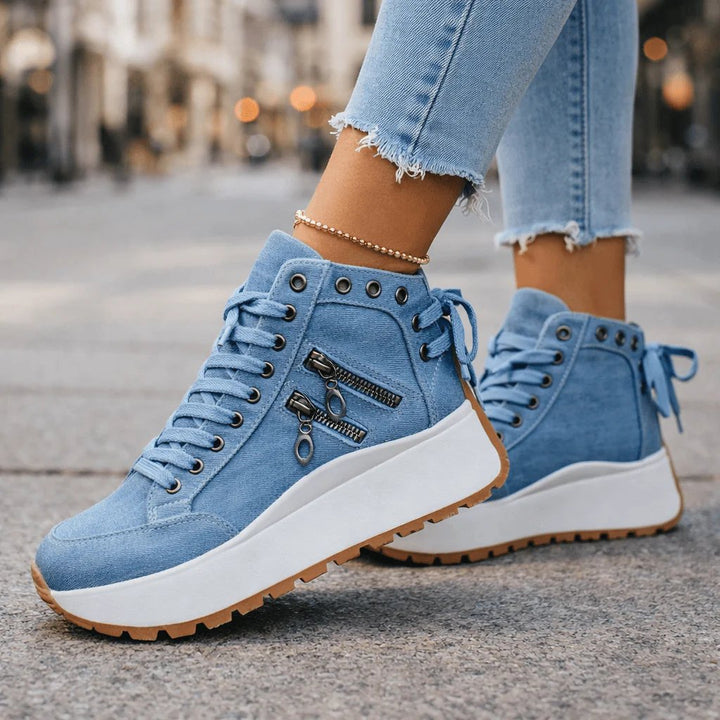 Astrid™ – Chunky Plattform Hjerte Glidelåssneakers