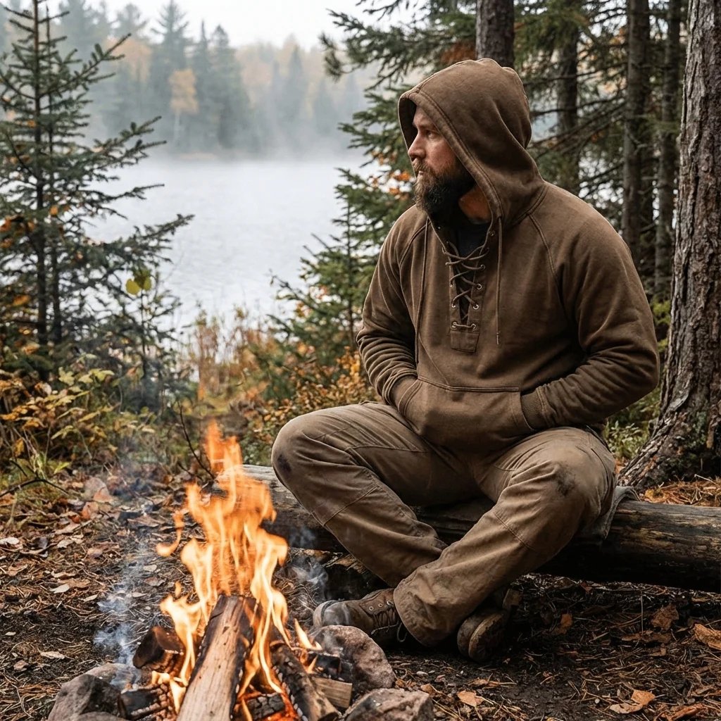 Aksel™ – Snøring Hettefleece Pullover Hoodie