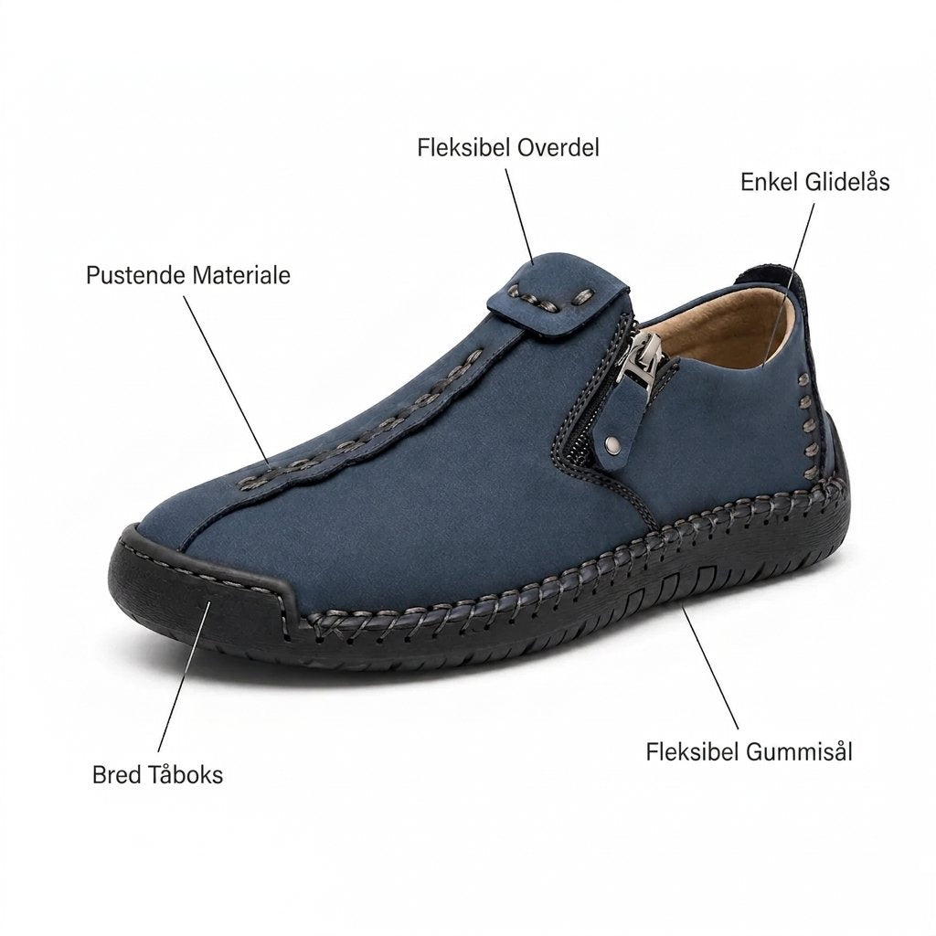 WideStep™ – Håndsydde Komfort Loafers med Sideslipp