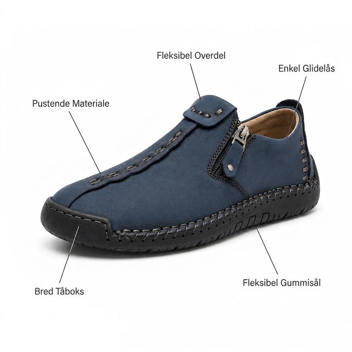 WideStep™ – Håndsydde Komfort Loafers med Sideslipp
