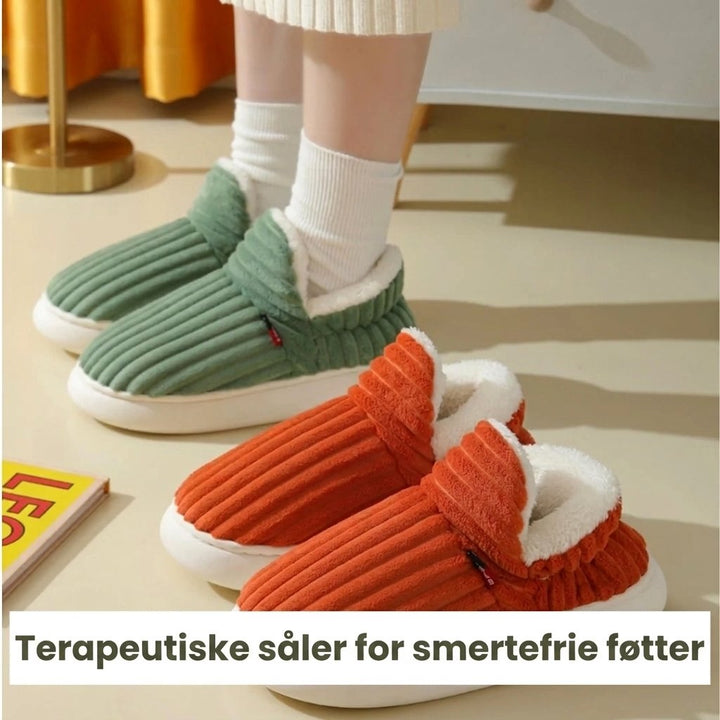 Plushies™ – Plysjforede Ribbede Vintertøfler