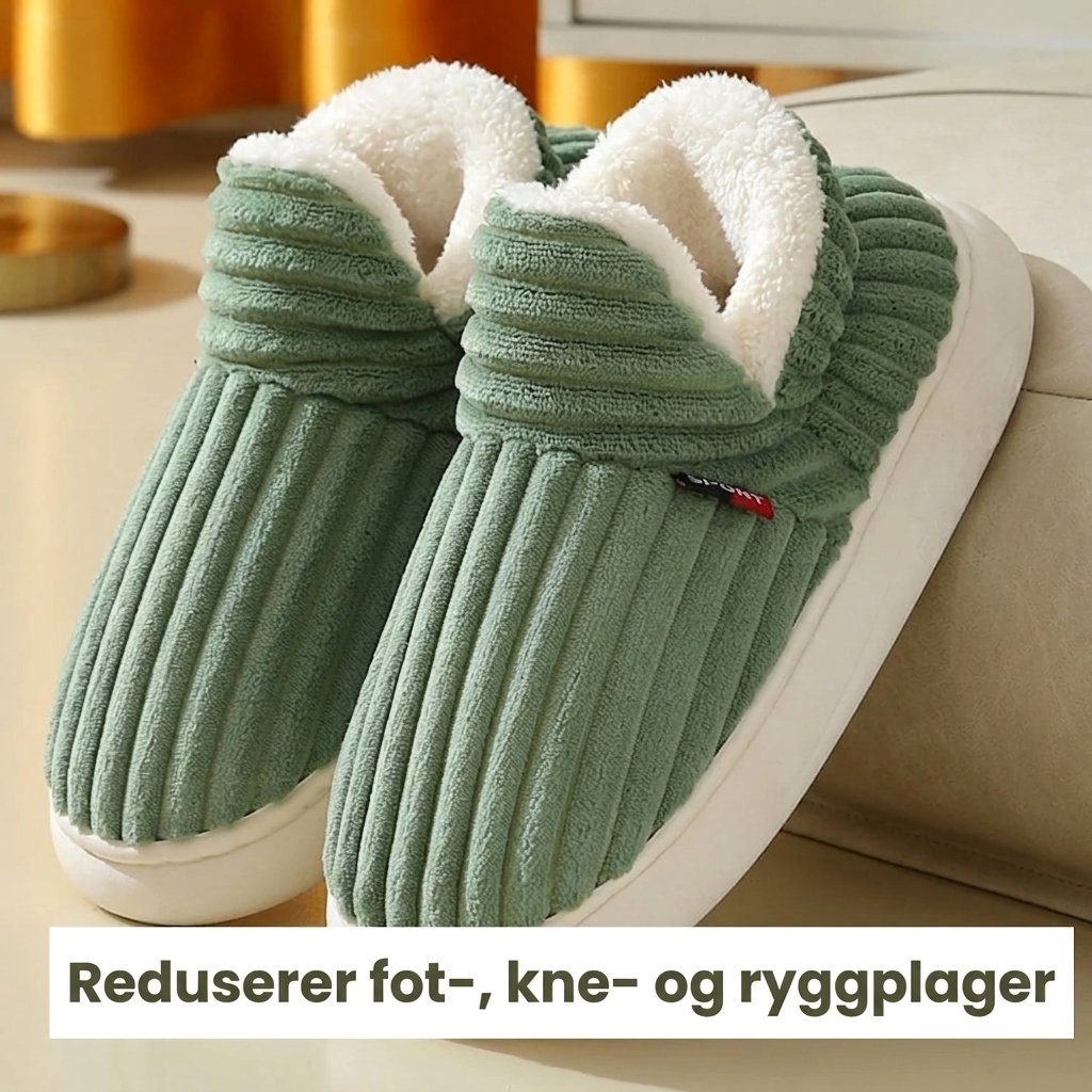Plushies™ – Plysjforede Ribbede Vintertøfler