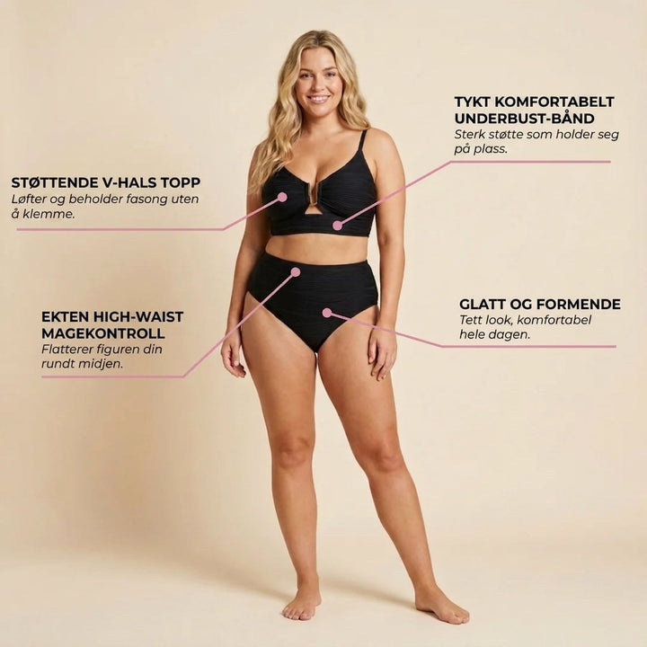 Olivia™ – Støttende U-tråd justerbar stropp bikini