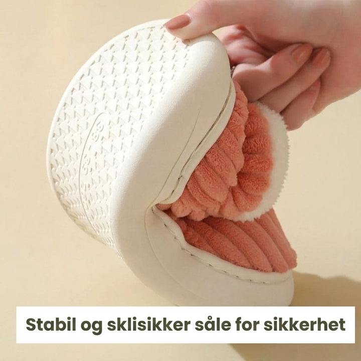 Plushies™ – Plysjforede Ribbede Vintertøfler