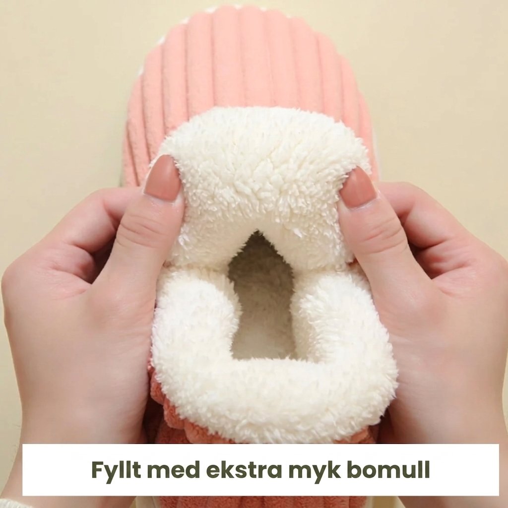 Plushies™ – Plysjforede Ribbede Vintertøfler