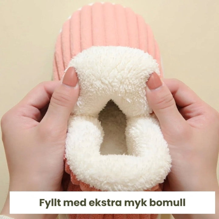 Plushies™ – Plysjforede Ribbede Vintertøfler